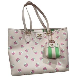 NWT VIRAL Juicy Couture Cream and Pink Strawberry Tote